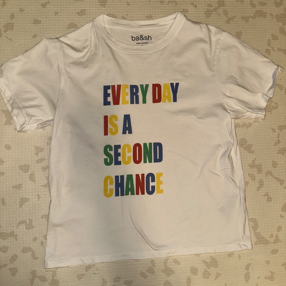 ba&sh “Every Day is a Second Chance” Graphic Tee - Size 2 - Picture 8 of 8
